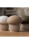 Mushroom Trinket Box 7 cm, Ribbed Decorative Container with Screw-On Lid for Rings, Olive Beige - 5