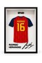 Rodri Spain No. 16 Collectible Jersey Frame, 23 x 15 cm, Premium Football Decor for Desk & Shelf