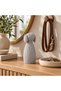 Minimalist Dog Figurine 12.6 cm, Ribbed Modern Statue with Floppy Ears, Home Decor, Light Gray - 3