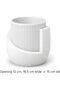 Ribbed Planter with Drip Base 16.5 cm, 12 cm Opening, White - 6