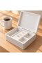 Ribbed Jewelry Box 21 cm with Hinged Lid and Ring Insert, Modern Jewellery Organizer for Dresser - 3