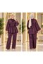 Women's Modest Velvet Set with Tie-Detail Pants and Drawstring, Purple