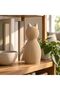 Cat Figurine Home Decor, Modern Minimalist Ribbed Statue for Shelf, Desk, Living Room & Bedroom - 2