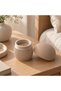 Mushroom Trinket Box 7 cm, Ribbed Decorative Container with Screw-On Lid for Rings, Beige - 3