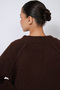 V-Neck Italian Raglan Oversized Wool Sweater, Coffee - 6