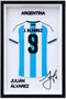 Julian Alvarez Argentina No. 9 Collectible Jersey Frame, 23 x 15 cm