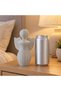 Modern Angel Figurine 13 cm, Ribbed Minimalist Guardian Angel Statue, Light Gray, Light Gray - 2