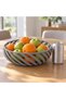 Spiral Lattice Decorative Bowl, 23 cm Modern Geometric Centerpiece for Dining Table, Gray - 2