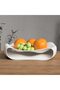 Modern Decorative Bowl 25 cm, Sculptural Wavy Centrepiece for Dining Table, Beige - 6