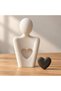 Heart Sculpture Home Decor, Minimalist Figure Embracing Heart Statue, Wife or Her, 3D Printed - 2