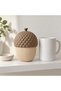 Ribbed Acorn Trinket Box 12 cm with Textured Screw Lid, Beige & Taupe, Beige Taupe - 2