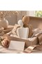Couple Figurine 13.5 cm, Minimalist Abstract Love Statue of Two Embracing Figures, White Caramel - 3