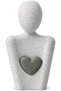 Mother Figurine with Heart, 13.3 cm Minimalist Abstract Statue, Modern Home Decor Sculpture
