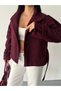 Arven high neck, belted, short, linered kaşe coat, black, brown. - 2