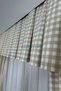 Kitchen Curtain, Closely Pleated, 1/3 Gingham Pattern, Beige and Taupe Color, with Fringe, Short Curtain Rail, Drapery Curtain, Modern - 4