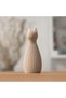 Ribbed Cat Statue 12.4 cm, Modern Minimal Cat Sculpture with Pointed Ears, Shelf and Desk Decor - 5