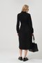 Midi Length Velvet Dress with Front Pockets and Belted Waist for Pregnant Women—BLACK - 8