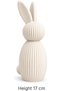 Minimalist Bunny Figurine 17 cm, Ribbed Scandinavian Rabbit Statue, Nursery and Living Room, White - 2