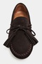 Siena Bitter Coffee Suede Leather with Tassel Detail, Flat Sole Women's Loafers - 6