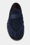 Lucca Navy Suede Leather Bow Detail Women's Loafers - 5
