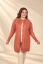 Women's Self-Patterned Diamond Patterned Geometric Patterned Button-Front Plus-Size Tunic Cardigan