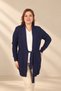 Women's Shawl Collar, Pocket Detail, Knitted Detail, Plus-Size, Stretch Fabric Viscose Knit Cardigan - 3