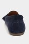 Siena Navy Suede Leather Loafers with Tassel Detail and Flat Sole for Women - 8