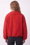 Women's Red Shirt Collar Zipper-Front Lined Transitional Bomber Jacket - 4