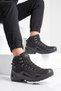 Black Nubuck Genuine Leather Lace-Up Boot with Non-Slip Sole and Waterproof Construction for Men's Outdoor Boots M3104