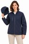 Women's Waterproof Softshell Jacket with Fleece-Lined Hood, Detachable Hood, and 4 Pockets - Navy Blue - 2