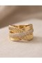 CROSS-STYLE SET RING WITH RECESSED ZIRCONIA STONES - 4