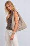 Lumi Women's Hobo-Style Shoulder Bag with a Soft Suede-Look Finish and Studded Detail