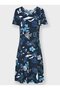 Women's V-Neck Sporty-Chic Short-Sleeve Casual A-Line Bell-Sleeve Viscose Dress - 2