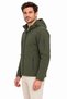 Men's Waterproof Softshell Jacket with Fleece Lining, Detachable Hood, and 4 Pockets - Khaki - 2