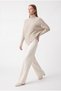 Fisherman's Collar Diagonal-Striped Sweater - 3