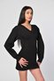 EYYO V-Neck Mini Dress - Black-Black - S
