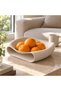 Modern Decorative Bowl 25 cm, Sculptural Wavy Centrepiece for Dining Table, Beige - 4