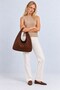 Lumi Women's Hobo-Style Shoulder Bag with a Soft Suede-Look Finish and Studded Detail - 7