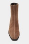 Casey Desert Dark Beige Suede Leather Women's Boots with Back Zipper and Block Heel - 6