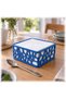 Napkin Holder for Table, Modern Organic Pattern Square Serviette Holder, Cafe and Restaurant, Blue - 5