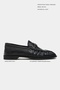 Mirage Matte Black Genuine Leather Women's Loafers with Metal Buckle Detail - 2