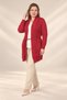 Women's Shawl Collar, Pocket Detail, Knitted Detail, Plus-Size, Stretch Fabric Viscose Knit Cardigan - 2