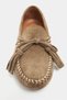 Siena Rome Beige Suede Leather with Tassel Detail, Flat Sole Women's Loafers - 5