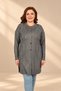Women's Self-Patterned Diamond Patterned Geometric Patterned Button-Front Plus-Size Tunic Cardigan - 3