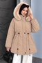 Short Nova Jacket with Waist Tunnel TSD260361 taupe color - 3
