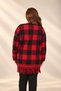 Women's Front-Tied Plaid-Patterned Skirt with Pockets and Tasseled Hem, Plus-Size Stretch Fabric Viscose Knit Cardigan - 4