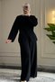 44457 Stylish, Comfortable, Soft Modal Fabric Knit Top and Bottom Set with Button Details for Women