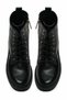 Women's Black Lace-Up Zip-Up Boots with Block Heel—Casual Ankle Boots - 4