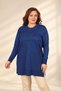 Women's Single-Layer Wavy-Patterned Tunic Blouse with Side Slits, Made of Cold-Spun Yarn, Plus Size - 2