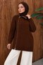 Side-Zip Closure Knit Sweater TSD260371 Brown